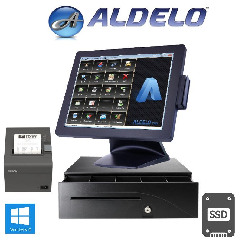 NEW ALDELO POS BAR/DINE IN RESTAURANT POS SYSTEM I3/4GB RAM w/Kitchen Printer