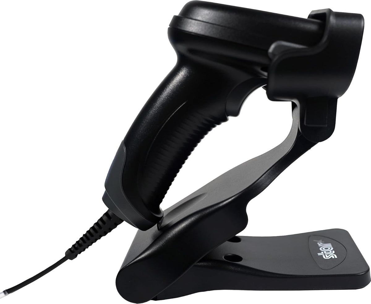 Star Micronics BSH-20U Handheld Wired USB 1D/2D Barcode Scanner with Included Stand - mC-Print and mPOP Compatible, Black